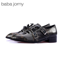  baba jorny spring and summer pointed single shoes lace-up rivets low-heeled casual womens shoes A13005