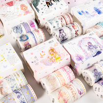 Original and paper tape set dream girl heart retro girl character hand account notebook decoration material sticker