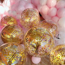 Net red transparent stretch version Popo ball balloon stuffed paper scraps gold and silver blue sequin 61 Childrens section arranged decorations