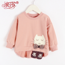 Autumn new baby baby round neck pullover girl cotton base shirt autumn girl cartoon sweater