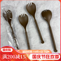 Disposable fork spoon individually packaged thick plastic fork spoon one small dessert fork spoon restaurant commercial Korean