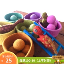 Australian papoose toys handmade wool felt Rainbow Ball toy colorful bowl ball kindergarten toy puzzle