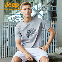 Jeep official printed quick-drying T-shirt quick-drying clothes mens short-sleeved flagship store specializing in mens outdoor sports summer