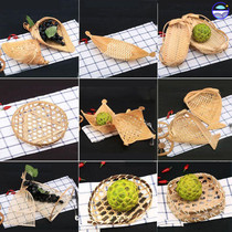 Creative hotel barbecue fries Bamboo basket products Decorative bamboo basket Snack plate Snack plate tableware Fruit basket