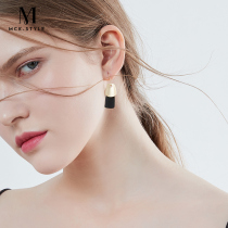 Net red matte earrings 2021 New Tide Advanced Ear ear hook female Korean temperament earrings long earrings earrings