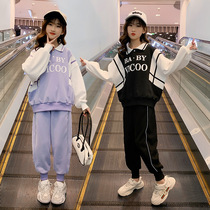 UK next sara girls spring clothing suit 2022 new ocean gas childrens tennis red sport leisure two sets