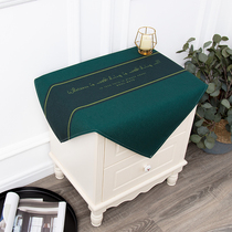 American square bedside table cover towel thickened cotton linen dustproof tablecloth home dustproof protective cover small cabinet cover cloth