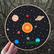 Natural style DIY embroidery three-dimensional fabric Starry Sky student handicraft class kit full video decorative painting new