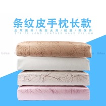 Nail striped leather hand pillow hand pad wrist support nail unloading polishing special powder grain White pattern gold silver long