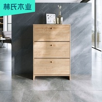 Lins wood balcony corner shoe cabinet home door flip bucket simple storage locker large capacity HS1N