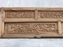 Carved classical wood Folk decoration decoration old board Bed eyebrow old wood carving old objects Handmade high relief flower board