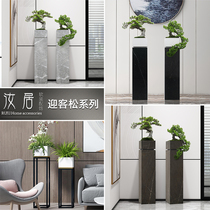 New Chinese-style landing welcome pine decorations and ornaments hotel sales office tea room meeting living room bonsai flower stand flower Ware