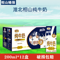 12 boxes*200ml Huaibei Xiangshan pure milk Whole box nutritious breakfast milk Xiqiang pure milk origin direct sales