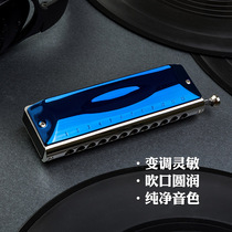 Imported spring hole sound chromatic harmonica 12 holes 48 tones Novice adult beginner introduction to playing pitch-changing instruments