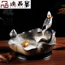 Incense ceramic plate incense tower incense creative gift stone stove lotus pond moonlight backflow incense burner incense insert Feng Shui ornaments