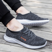 Elderly shoes mens soft bottom light summer breathable mesh father sports casual shoes mens middle-aged and elderly walking shoes