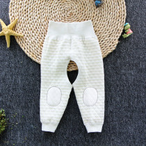 Baby warm high waist pants newborn pants autumn and winter baby colored cotton trousers belly padded pants for boys and women