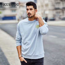 Special offer]Mens sweater mens spring new European and American letters embroidered round neck pullover trend jacket 1278