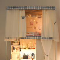 Accidentally original design JK blue and white girls dormitory bunk bed curtain shading student dormitory shading bed curtain