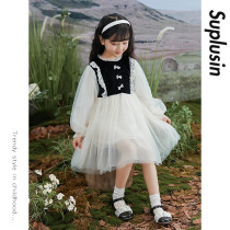 Girl Princess Dress 2023 New Spring Dress Airline Children's Dress Dress Little Girl Spring and Autumn High-end Spring Dress