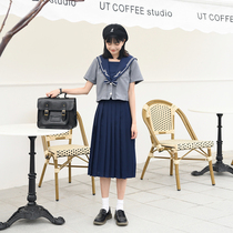 Japanese Orthodox jk uniform Medium-length dress genuine female student organ pleated sealer suit Academy style class suit spring and summer