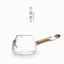 Daceramic Hall gold foil paneled glass side of kung fu tea toast glass - resistant glass tea divider creative large tea sea