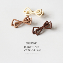 Chuanye very simple style bow hairclip Net red 2021 new hair card side temperament bangs small clip headgear
