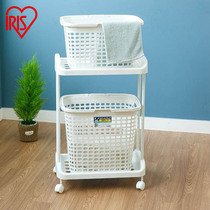 IRIS dirty laundry basket Plastic laundry basket Bathroom dirty clothes storage basket Blue dirty laundry basket Large LB