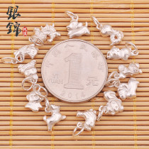 925 sterling silver twelve zodiac pig dragon horse sheep pendant pendant handmade beaded bracelet necklace jewelry diy accessories