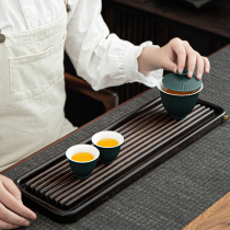 Simple personality bamboo kung fu tea set small drainage type dry bubble tea tray long Square small tray Tea Sea platform