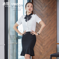 Special price 69 Summer flight attendant Uniform Career suit Jewelry Store Beautician work clothes woman hotel front office tooling