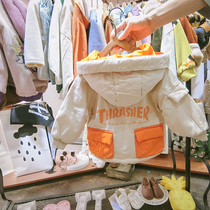 Boy Thickened Jacket Child Clothing Autumn Winter Cotton Clothes Children Foreign Air Korean Version Windsuit 0-3 Year Old 5 Baby Clip Cotton Damp