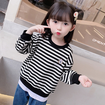 Girl Spring Autumn Season Sweatshirt 2022 New Children Foreign Air Blouse Casual Pure Cotton Baby Spring Dress Long Sleeve Undershirt