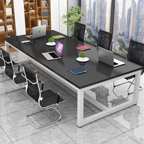 Conference table reception long table simple modern training negotiation desk table and chair combination library reading long table