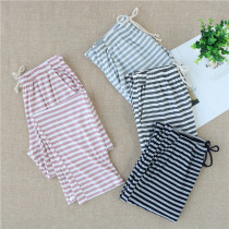 Loose Modale Sleeping Pants Woman Spring Summer Season Home Long Pants Loose Casual Outwear Striped Home Pants Pure Cotton Thin