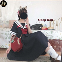  Cute department toffee jk summer new Japanese navy collar dress female student Korean version loose medium-long sailor