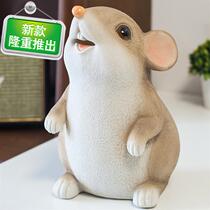 Gypsum like white piggy bank to make new latex mold durable package a Post lucky mouse 23cm high