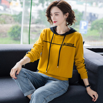 Womens sweatshirt loose hooded early autumn 2021 new womens spring and autumn explosive Korean top ins tide