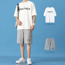 fog short-sleeved t-shirt mens 2021 summer new cotton ins loose clothes trend mens fashion brand t-shirt