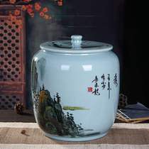 kg15kg porcelain rice bucket household 20 kg 10-pack rice cylinder thickened moisture-proof and insect-proof Jingdezhen 30 kg rice storage box 