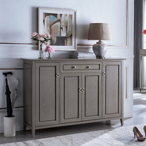 American solid wood shoe cabinet Home doorway Large-capacity multilayer containing cabinet minimalist modern Xuan cabinet changing shoes stool door hall