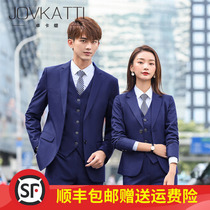 High-end custom men and women with the same professional suit autumn and winter New long sleeve suit formal sales manager work clothes