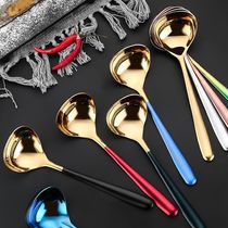 304 stainless steel spoon long handle spoon big head round spoon deepened male spoon household porridge Spoon soup tablespoon