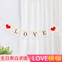 LOVE LOVE letter fishtail pull flag marriage proposal letter banner marry me confession proposal decoration decoration