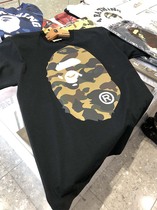 Japan Kyoto BAPE A BATHING APE camouflage figure mens T-shirt Black