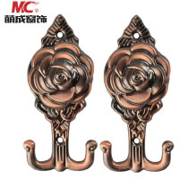 Mengcheng window decoration D Peony curtain hook wall hook European wall hook Strap rope hanging ball accessories a pair of accessories
