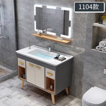 Light luxury simple Nordic solid wood bathroom cabinet Smart Mirror wash table hand wash basin cabinet combination modern