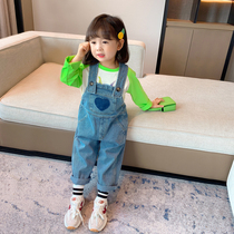 Girls jeans autumn 2021 new children Spring and Autumn foreign style pants baby casual children denim pants