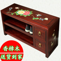 Camphor wood painted Chinese foyer shoe change shoe stool solid wood storage stool living room simple storage shoe stool multi-layer shoe rack