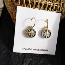 S925 Silver European and American Baroque earrings Simple geometric round star earrings Niche diamond earrings earrings 136